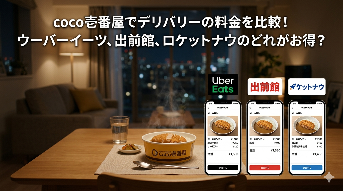 CoCo壱番屋のデリバリーで料金が安いのは？