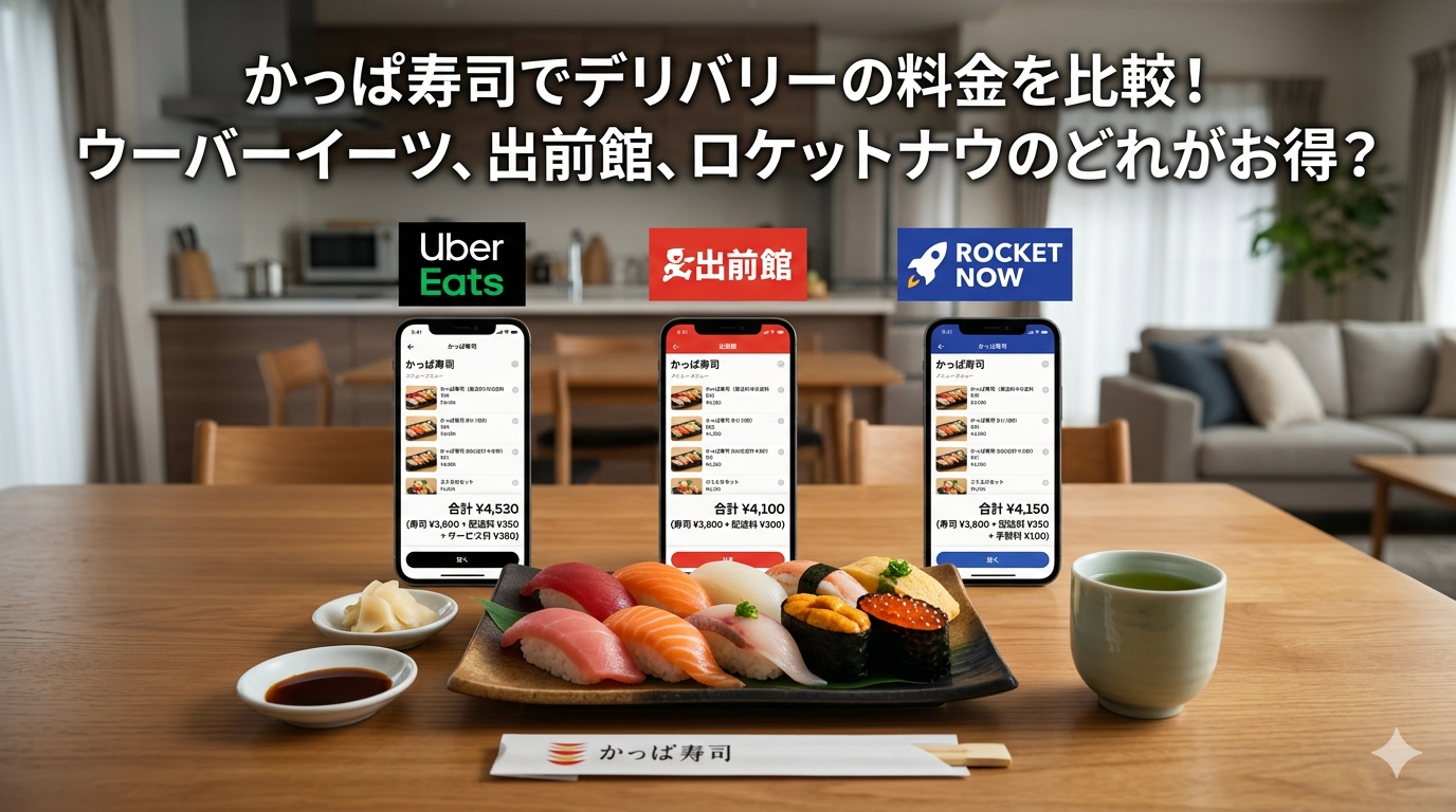 かっぱ寿司でデリバリーの料金を比較！