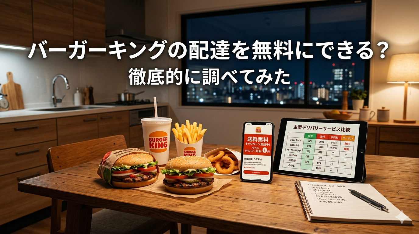バーガーキングの配達は無料にできる？