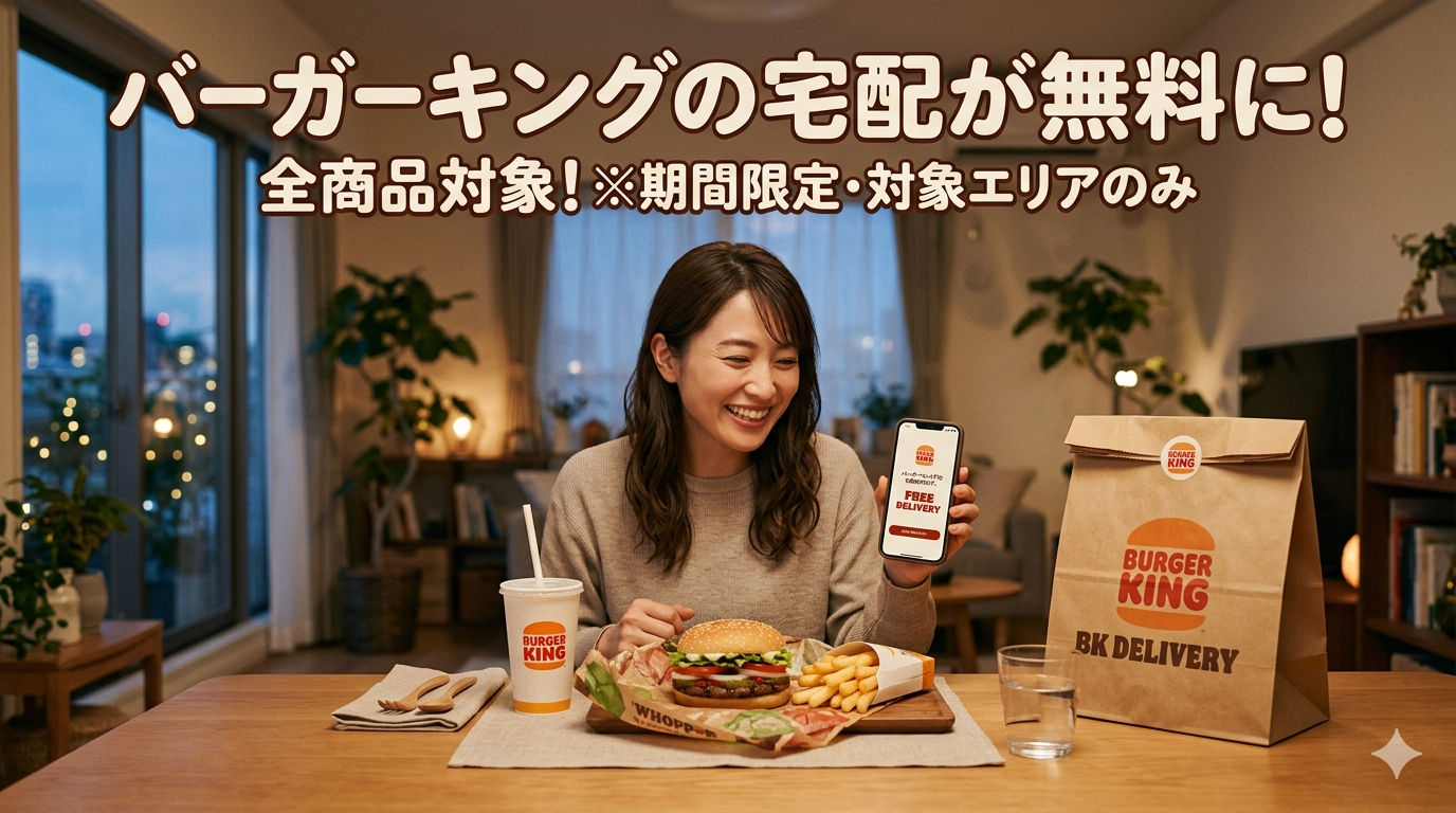 バーガーキングの宅配が無料