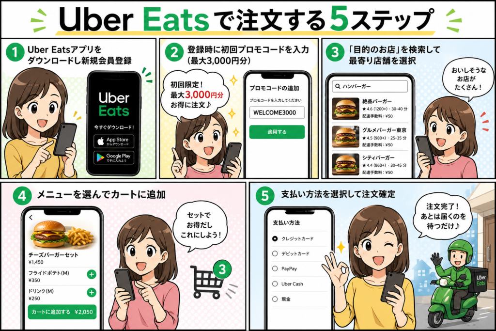 ウーバーイーツで注文