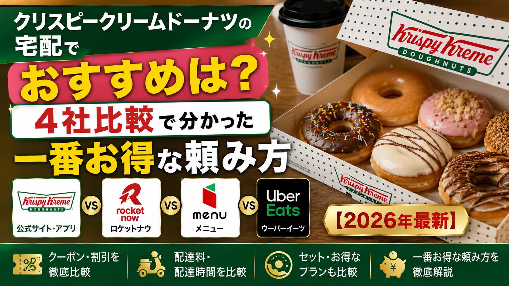 クリスピークリームドーナツの宅配でおすすめはどこ？