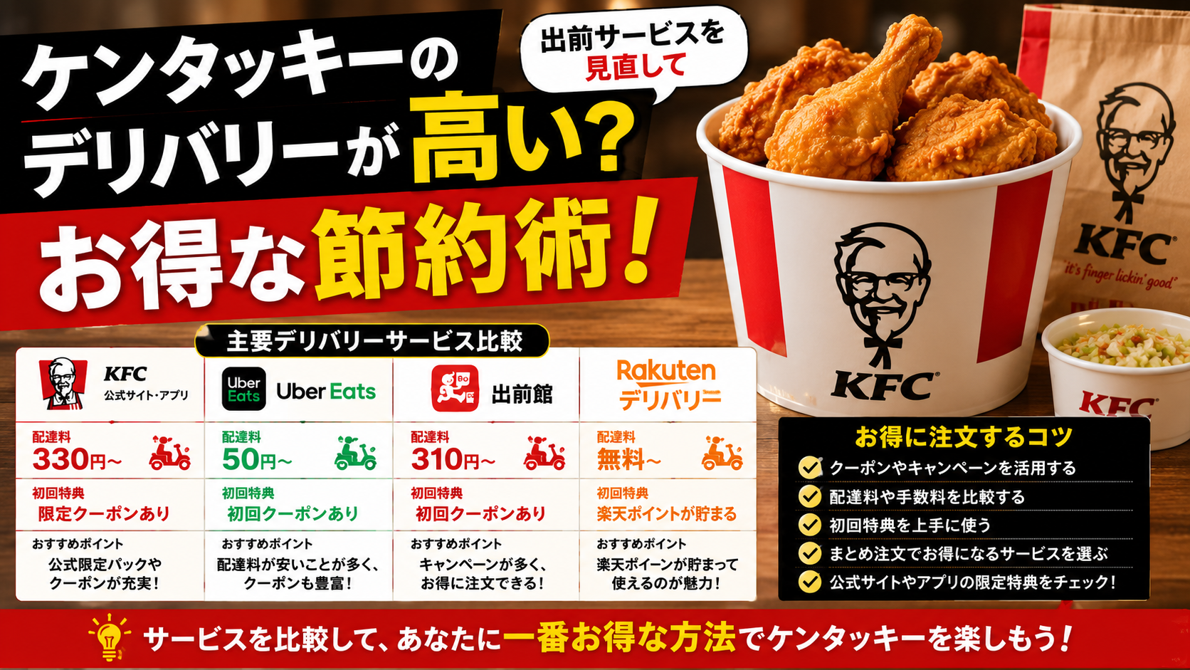 ケンタッキーのデリバリーが高い？