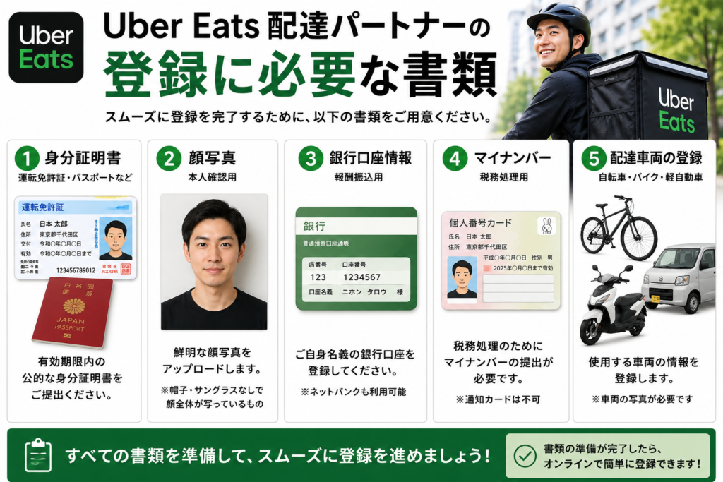 配達パートナーの登録に必要な書類